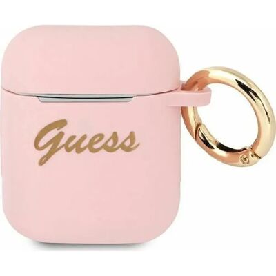Etui Guess AirPods Rose Silicone Vintage - Protège & Élégant - Publicité Etui Guess AirPods Rose Silicone Vintage - Protège & Élégant - Publicité