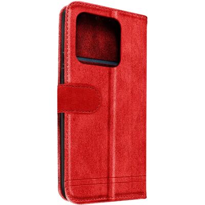 Avizar Étui pour Xiaomi 13 Pro Portefeuille Motif Ligne Fonction Support vidéo Rouge - Publicité Avizar Étui pour Xiaomi 13 Pro Portefeuille Motif Ligne Fonction Support vidéo Rouge - Publicité