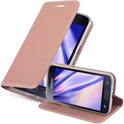 Coque Mate en Rose Or pour Samsung J1 2015 avec Compartiment Carte - Publicité Coque Mate en Rose Or pour Samsung J1 2015 avec Compartiment Carte - Publicité