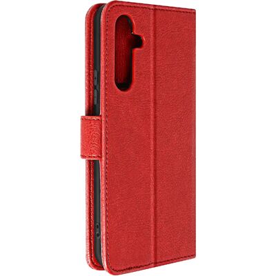 Avizar Étui pour Samsung Galaxy A54 5G Clapet Porte-carte Fonction Support Vidéo Rouge - Publicité Avizar Étui pour Samsung Galaxy A54 5G Clapet Porte-carte Fonction Support Vidéo Rouge - Publicité