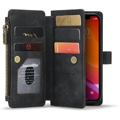 Caseme Étui portefeuille avec support Apple iPhone 12 mini - Noir - Publicité Caseme Étui portefeuille avec support Apple iPhone 12 mini - Noir - Publicité