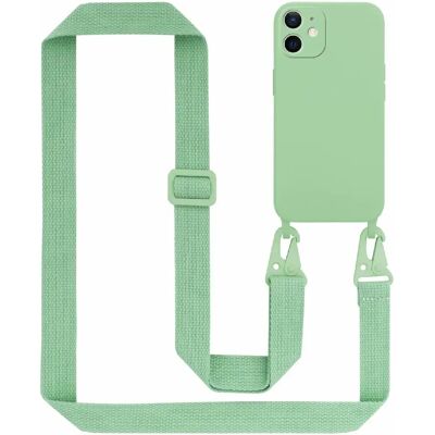 Coque de protection en silicone pour iPhone 12 MINI avec cordon réglable - Étui téléphone - Publicité Coque de protection en silicone pour iPhone 12 MINI avec cordon réglable - Étui téléphone - Publicité
