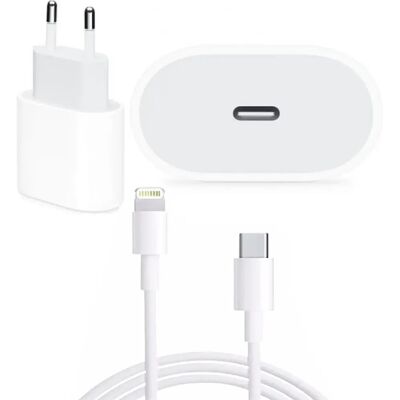Visiodirect Chargeur secteur avec câble USB-C vers Lightning pour iPhone 13 Pro Max - 20 W - Blanc - Publicité Visiodirect Chargeur secteur avec câble USB-C vers Lightning pour iPhone 13 Pro Max - 20 W - Blanc - Publicité