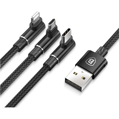 Yonis Triple Câble USB Vers Lightning USB-C Micro USB pour iPhone Samsung Xiaomi 1.2M Noir - Publicité Yonis Triple Câble USB Vers Lightning USB-C Micro USB pour iPhone Samsung Xiaomi 1.2M Noir - Publicité