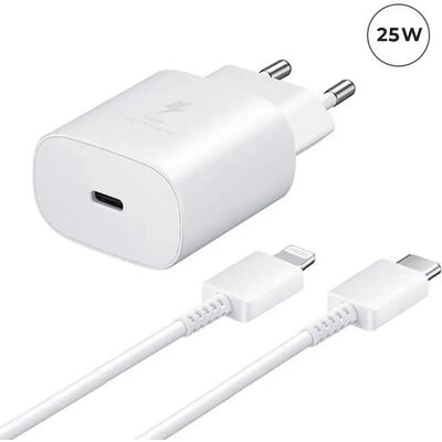 Visiodirect Chargeur secteur avec câble USB-C vers Lightning pour iPhone 8 - 25 W - Publicité Visiodirect Chargeur secteur avec câble USB-C vers Lightning pour iPhone 8 - 25 W - Publicité