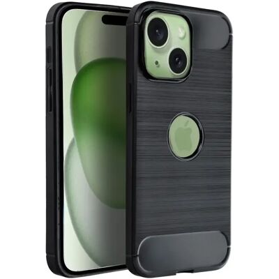 Forcell Coque en silicone Carbon iPhone 15 Plus - Noir - Publicité Forcell Coque en silicone Carbon iPhone 15 Plus - Noir - Publicité