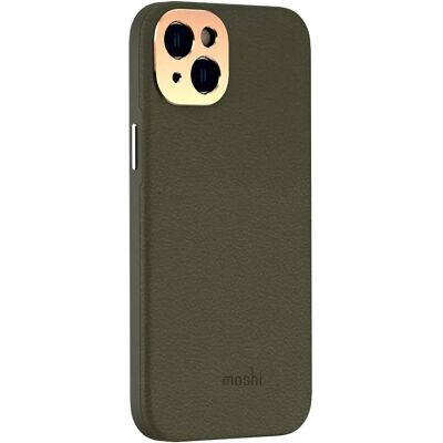 Étui en Cuir pour iPhone 14 Max - Vert Genévrier - Publicité Étui en Cuir pour iPhone 14 Max - Vert Genévrier - Publicité