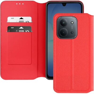 Avizar Étui Portefeuille Redmi 15C Rouge - Publicité Avizar Étui Portefeuille Redmi 15C Rouge - Publicité