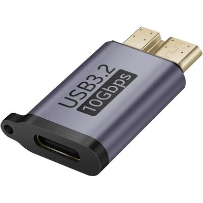 LinQ Adaptateur USB-C Femelle vers Micro-B 3.2 SuperSpeed Mâle 10Gbps Gris - Publicité LinQ Adaptateur USB-C Femelle vers Micro-B 3.2 SuperSpeed Mâle 10Gbps Gris - Publicité