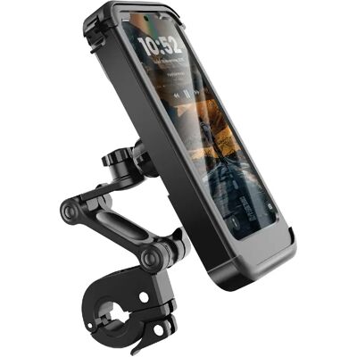 Avizar Support Vélo / Moto Téléphone avec Coque Intégrale Étanche et Tactile Noir - Publicité Avizar Support Vélo / Moto Téléphone avec Coque Intégrale Étanche et Tactile Noir - Publicité