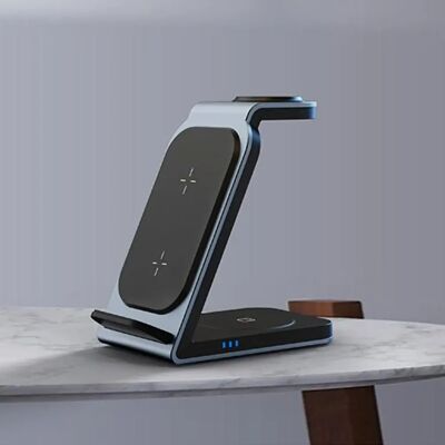 Yonis Station de charge sans fil 3 en 1 pour Apple iPhone - 15 W - Argent - Publicité Yonis Station de charge sans fil 3 en 1 pour Apple iPhone - 15 W - Argent - Publicité