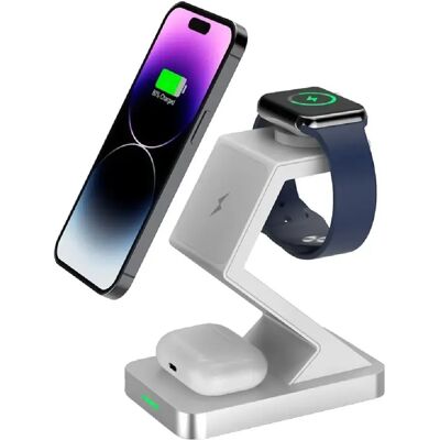 Yonis Station de charge sans fil 3 en 1 magnétique pour Apple iPhone - 15 W - Blanc - Publicité Yonis Station de charge sans fil 3 en 1 magnétique pour Apple iPhone - 15 W - Blanc - Publicité