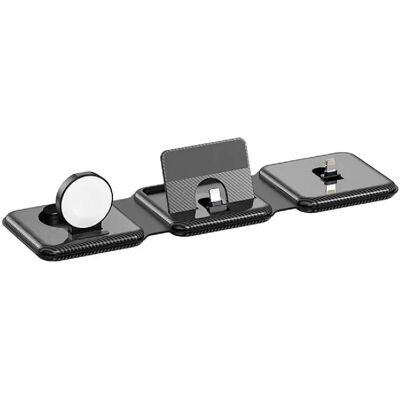 Yonis Station de charge sans fil 3 en 1 pour iPhone - 10 W - Noir - Publicité Yonis Station de charge sans fil 3 en 1 pour iPhone - 10 W - Noir - Publicité