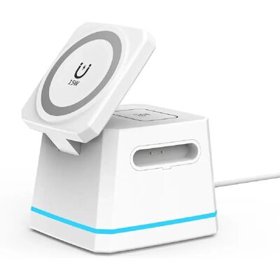 Yonis Station de charge magnétique 3-en-1 pour iPhone 12/13/14/15 - Blanc - Publicité Yonis Station de charge magnétique 3-en-1 pour iPhone 12/13/14/15 - Blanc - Publicité