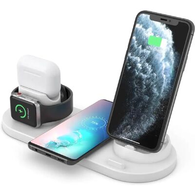 Yonis Station de charge sans fil 6 en 1 pour iPhone - 10 W - Blanc - Publicité Yonis Station de charge sans fil 6 en 1 pour iPhone - 10 W - Blanc - Publicité