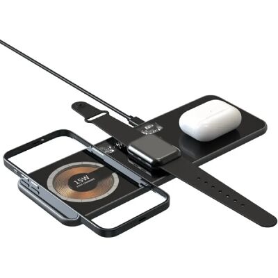 Yonis Station de charge 3 en 1 sans fil magnétique pour iPhone 12 - 15 W - Publicité Yonis Station de charge 3 en 1 sans fil magnétique pour iPhone 12 - 15 W - Publicité