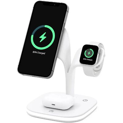 Yonis Station de charge sans fil 5 en 1 pour iPhone 12 - 15 W - blanc - Publicité Yonis Station de charge sans fil 5 en 1 pour iPhone 12 - 15 W - blanc - Publicité