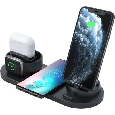 Yonis Station de charge sans fil 6-en-1 pour iPhone 11 - 10 W - Noir - Publicité Yonis Station de charge sans fil 6-en-1 pour iPhone 11 - 10 W - Noir - Publicité