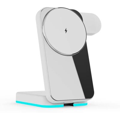 Yonis Station de charge sans fil pour Apple iPhone - 3-en-1 - blanc - Publicité Yonis Station de charge sans fil pour Apple iPhone - 3-en-1 - blanc - Publicité