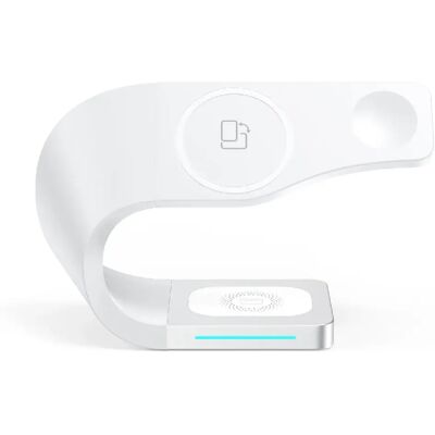 Yonis Station de charge sans fil 4 en 1 pour iPhone - 15 W - blanc - Publicité Yonis Station de charge sans fil 4 en 1 pour iPhone - 15 W - blanc - Publicité