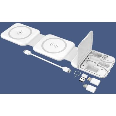 Yonis Station de charge sans fil magnétique pliable pour iPhone 12 series - 15 W - Blanc - Publicité Yonis Station de charge sans fil magnétique pliable pour iPhone 12 series - 15 W - Blanc - Publicité