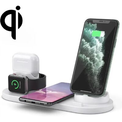 Yonis Station de charge sans fil 6-en-1 pour iPhone - 10 W - Blanc - Publicité Yonis Station de charge sans fil 6-en-1 pour iPhone - 10 W - Blanc - Publicité