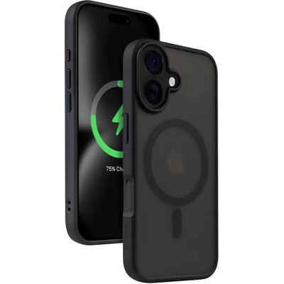 Crong Coque MagSafe pour iPhone 16 Modèle Hybrid Frost Mag Cover Antichoc Noir - Publicité Crong Coque MagSafe pour iPhone 16 Modèle Hybrid Frost Mag Cover Antichoc Noir - Publicité