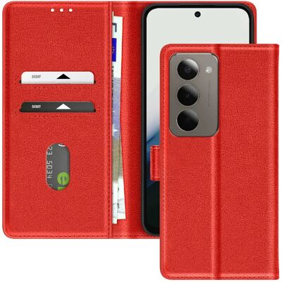 Avizar Étui Portefeuille pour Xiaomi Redmi 15 5G Chesterfield Grainé Fonction Stand Rouge - Publicité Avizar Étui Portefeuille pour Xiaomi Redmi 15 5G Chesterfield Grainé Fonction Stand Rouge - Publicité