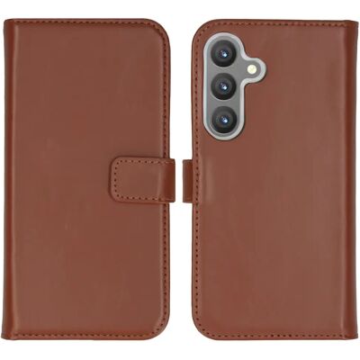 Selencia Étui portefeuille Samsung Galaxy S24 - Marron - Publicité Selencia Étui portefeuille Samsung Galaxy S24 - Marron - Publicité
