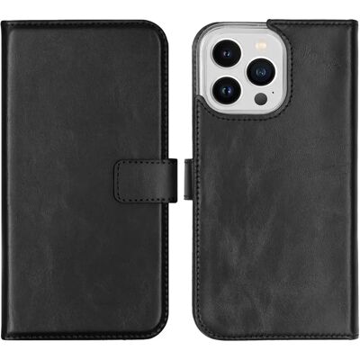 Selencia Étui portefeuille en cuir Apple iPhone 14 Pro Max - Noir - Publicité Selencia Étui portefeuille en cuir Apple iPhone 14 Pro Max - Noir - Publicité