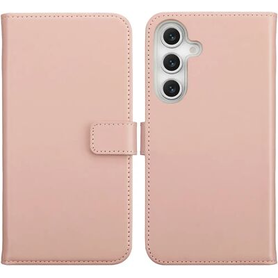 Selencia Étui portefeuille en cuir Samsung Galaxy S25 FE - Rose poudre - Publicité Selencia Étui portefeuille en cuir Samsung Galaxy S25 FE - Rose poudre - Publicité