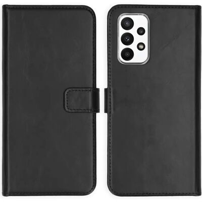 Selencia Étui portefeuille en cuir Samsung Galaxy A23 (5G) - Noir - Publicité Selencia Étui portefeuille en cuir Samsung Galaxy A23 (5G) - Noir - Publicité