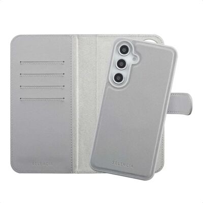 Selencia Étui portefeuille Olyn Samsung Galaxy S24 FE - Gris - Publicité Selencia Étui portefeuille Olyn Samsung Galaxy S24 FE - Gris - Publicité