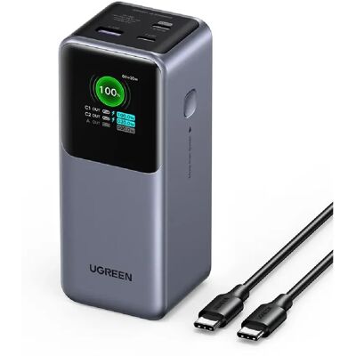 UGREEN Batterie Externe 20000mAh 130W avec 3 Ports et Écran TFT - Gris - Publicité UGREEN Batterie Externe 20000mAh 130W avec 3 Ports et Écran TFT - Gris - Publicité