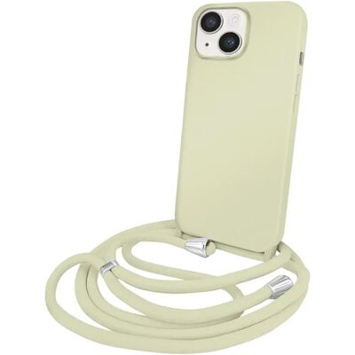 Moxie Coque pour iPhone 14 en TPU Premium Color Lace avec Cordon Tour de Cou Vert pâle - Publicité Moxie Coque pour iPhone 14 en TPU Premium Color Lace avec Cordon Tour de Cou Vert pâle - Publicité