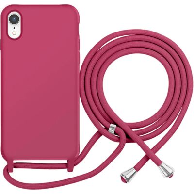 Moxie Coque pour iPhone XR en TPU Premium Color Lace avec Cordon Tour de Cou Bordeaux - Publicité Moxie Coque pour iPhone XR en TPU Premium Color Lace avec Cordon Tour de Cou Bordeaux - Publicité