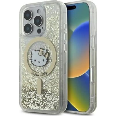Hello Kitty HKHMP16LLGDIH iPhone 16 Pro 6.3" Or Blanc Durcasse Liquid Glitter Fever - Étui Smartphone - Publicité Hello Kitty HKHMP16LLGDIH iPhone 16 Pro 6.3" Or Blanc Durcasse Liquid Glitter Fever - Étui Smartphone - Publicité