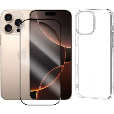 Visiodirect Kit verre trempé et coque en silicone pour iPhone 16 Pro - 6,3 pouces - Transparent - Publicité Visiodirect Kit verre trempé et coque en silicone pour iPhone 16 Pro - 6,3 pouces - Transparent - Publicité