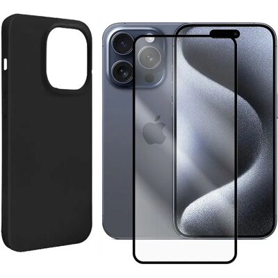 Visiodirect Kit verre trempé et coque en silicone pour iPhone 16 Pro Max - Noir - Publicité Visiodirect Kit verre trempé et coque en silicone pour iPhone 16 Pro Max - Noir - Publicité