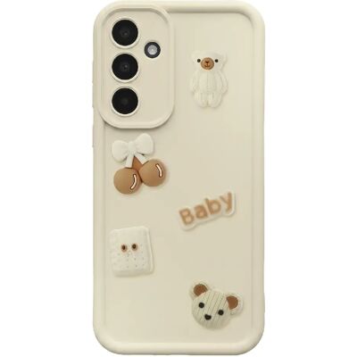 Avizar Coque pour Galaxy A56 avec Motifs Nounours Kawaii en 3D et Contour Surélevé Beige - Publicité Avizar Coque pour Galaxy A56 avec Motifs Nounours Kawaii en 3D et Contour Surélevé Beige - Publicité