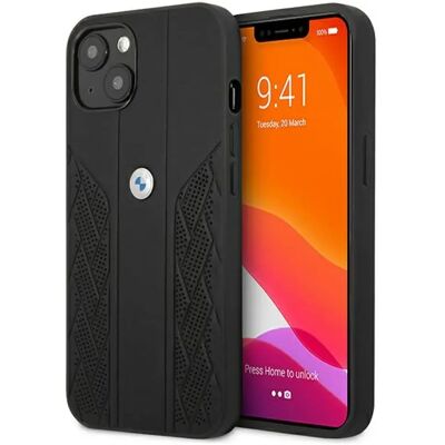 Coque BMW iPhone 13 mini - Noir, Polycarbonate & Cuir - Publicité Coque BMW iPhone 13 mini - Noir, Polycarbonate & Cuir - Publicité