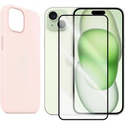 Visiodirect Coque silicone + verre trempé Apple iPhone 15 Plus - Transparent - Publicité Visiodirect Coque silicone + verre trempé Apple iPhone 15 Plus - Transparent - Publicité