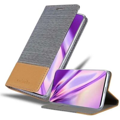 Coque Samsung Galaxy S20 ULTRA - Style Jean & Support - Gris Clair-Marron - Publicité Coque Samsung Galaxy S20 ULTRA - Style Jean & Support - Gris Clair-Marron - Publicité