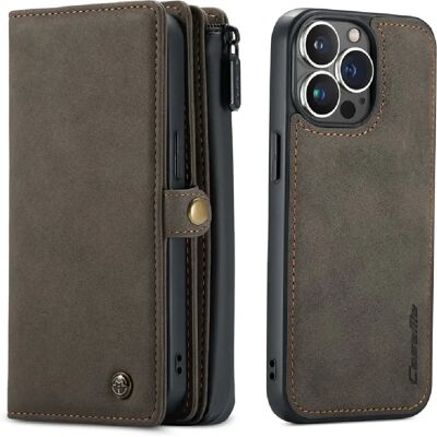 Caseme Étui portefeuille détachable à fermeture magnétique Apple iPhone 13 Pro - Marron - Publicité Caseme Étui portefeuille détachable à fermeture magnétique Apple iPhone 13 Pro - Marron - Publicité