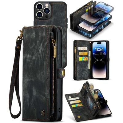 Caseme Étui portefeuille détachable avec support Apple iPhone 14 Pro - Noir - Publicité Caseme Étui portefeuille détachable avec support Apple iPhone 14 Pro - Noir - Publicité