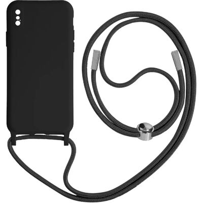 Avizar Coque Cordon pour iPhone XS Max Semi-rigide Lanière Tour du Cou 80cm Noir - Publicité Avizar Coque Cordon pour iPhone XS Max Semi-rigide Lanière Tour du Cou 80cm Noir - Publicité