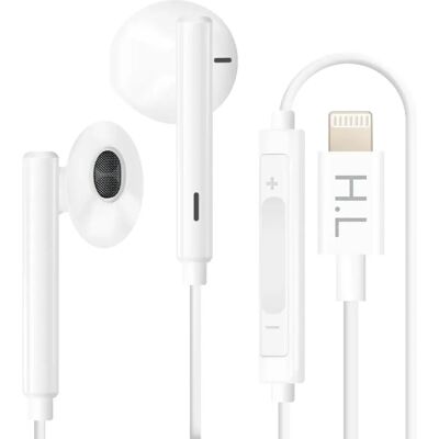 Écouteurs Lightning pour iPhone - Câble avec microphone et contrôle - Publicité Écouteurs Lightning pour iPhone - Câble avec microphone et contrôle - Publicité