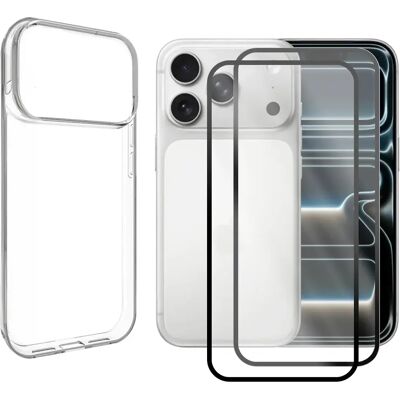 2 Verre trempé pour iPhone 17 Pro 6.3" + Coque transparente silicone - Visiodirect - - Publicité 2 Verre trempé pour iPhone 17 Pro 6.3" + Coque transparente silicone - Visiodirect - - Publicité