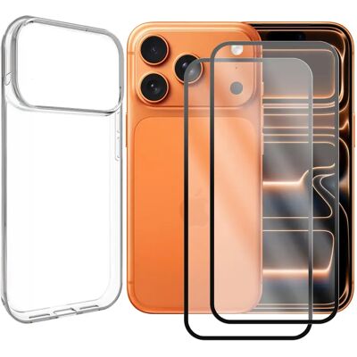 2 Verre trempé pour iPhone 17 Pro Max 6.9" + Coque transparente silicone-Visiodirect - Publicité 2 Verre trempé pour iPhone 17 Pro Max 6.9" + Coque transparente silicone-Visiodirect - Publicité