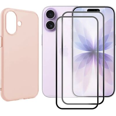2 Verre trempé + Coque de Protection rose souple silicone pour iPhone 17 6.3"-Visiodirect - Publicité 2 Verre trempé + Coque de Protection rose souple silicone pour iPhone 17 6.3"-Visiodirect - Publicité